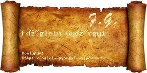 Föglein Györgyi névjegykártya