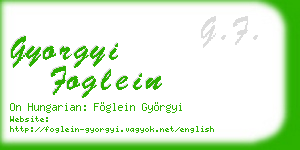 gyorgyi foglein business card