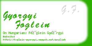 gyorgyi foglein business card